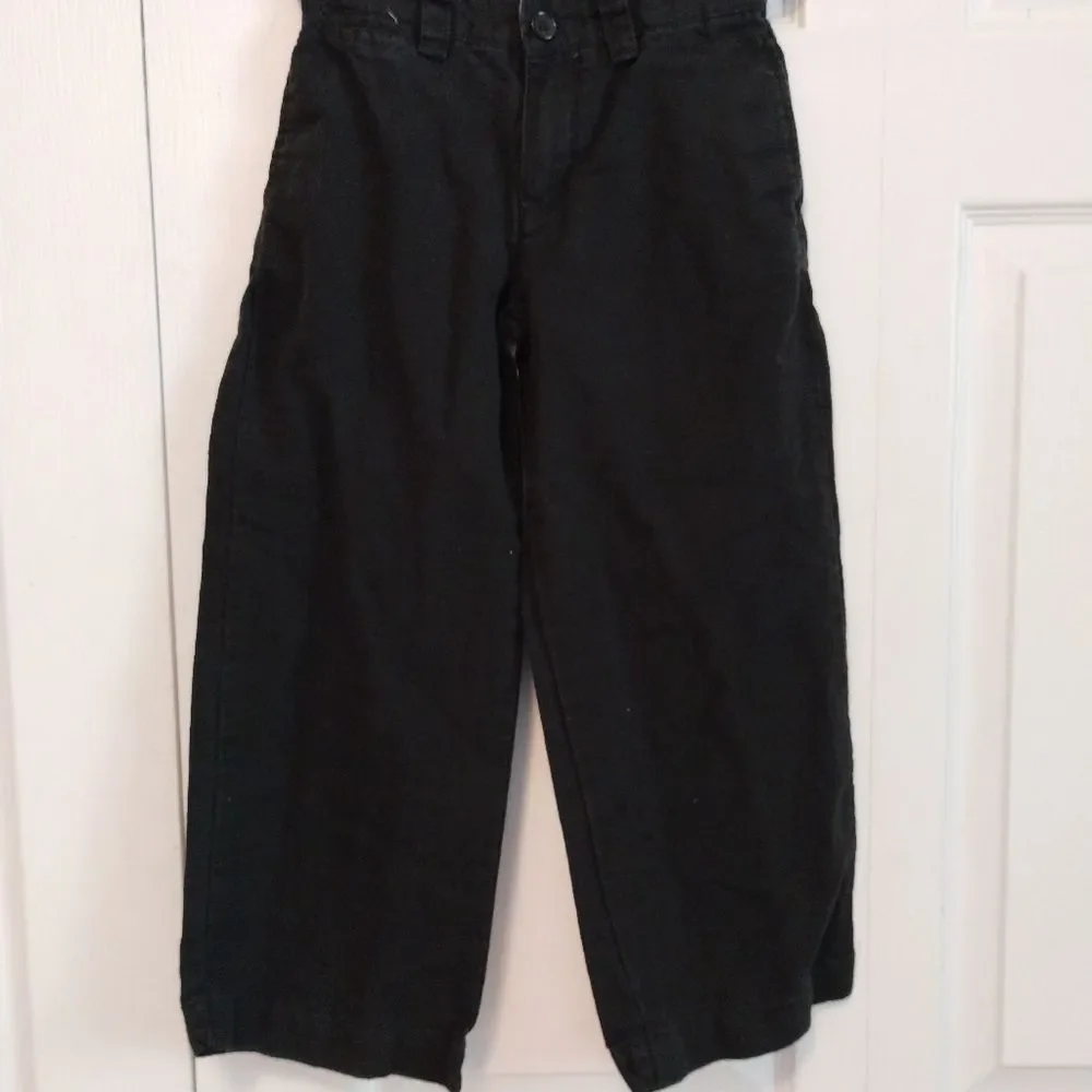 The Childrens Place Boys Size 6 Chino Pants Black Uniform School Straight Twill